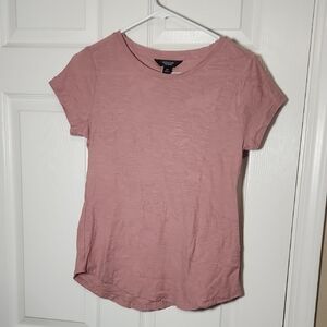 Simply Vera Vera Wang Fitted Pink Cap Sleeve Tee